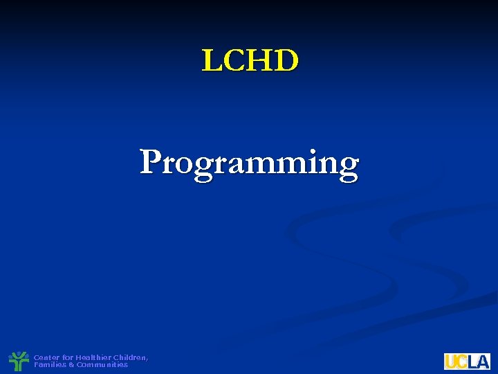 LCHD Programming Center for Healthier Children, Families & Communities 