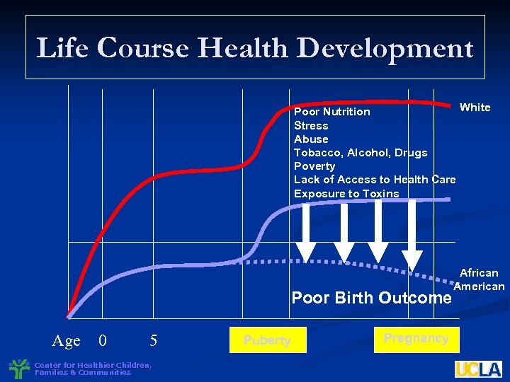 Life Course Health Development White Poor Nutrition Stress Abuse Tobacco, Alcohol, Drugs Poverty Lack