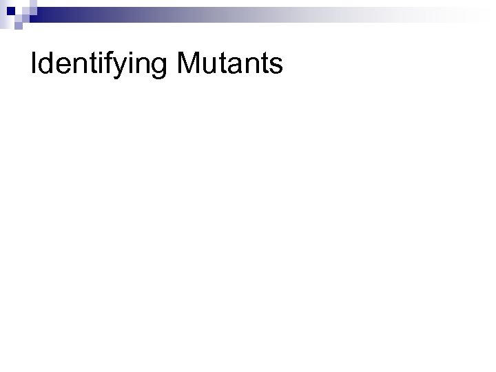 Identifying Mutants 