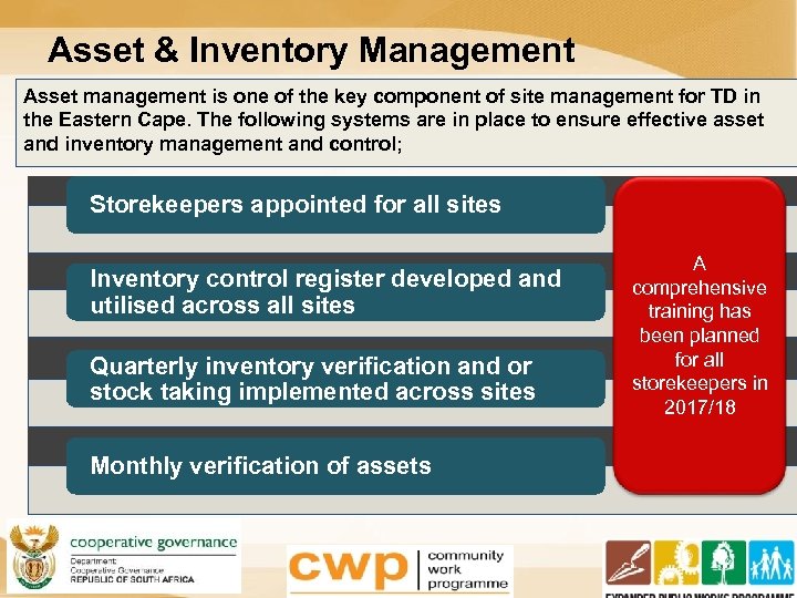 Asset & Inventory Management Asset management is one of the key component of site