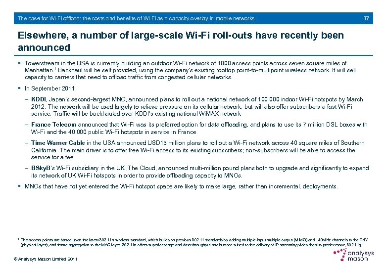 The case for Wi-Fi offload: the costs and benefits of Wi-Fi as a capacity