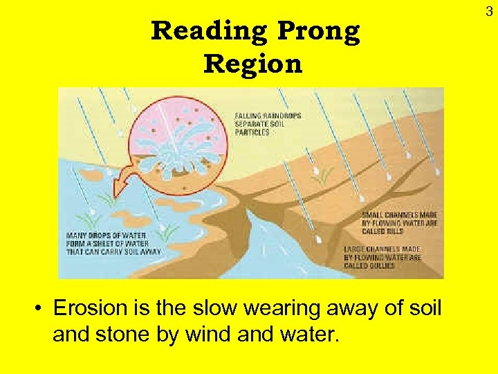 Reading Prong Region • Erosion is the slow wearing away of soil and stone