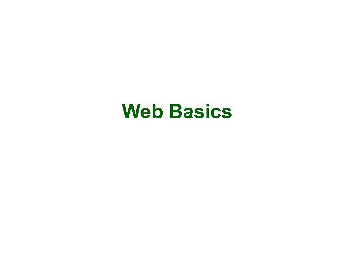 Web Basics 