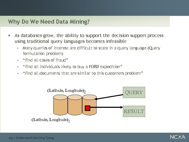 Why Do We Need Data Mining? • As databases grow, the ability to support