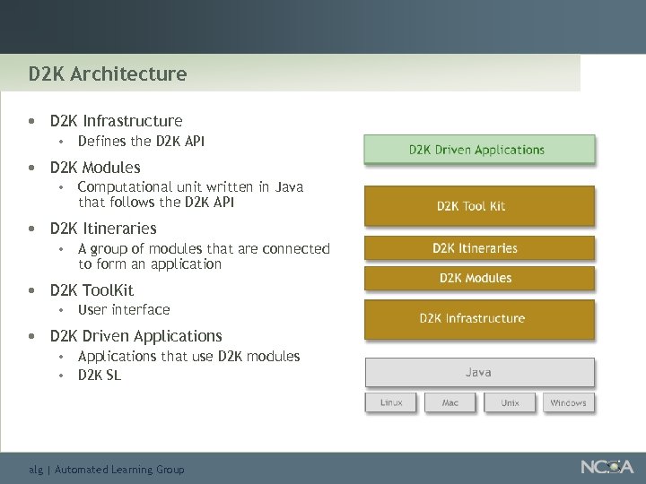 D 2 K Architecture • D 2 K Infrastructure • • D 2 K