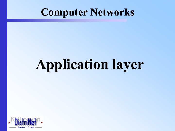 Computer Networks Application layer 