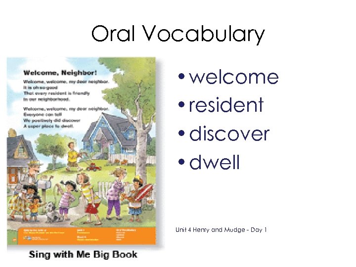 Oral Vocabulary • welcome • resident • discover • dwell Unit 4 Henry and