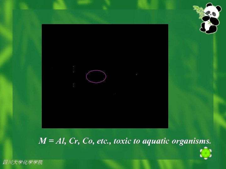 M = Al, Cr, Co, etc. , toxic to aquatic organisms. 四川大学化学学院 