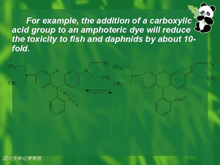 For example, the addition of a carboxylic acid group to an amphoteric dye will