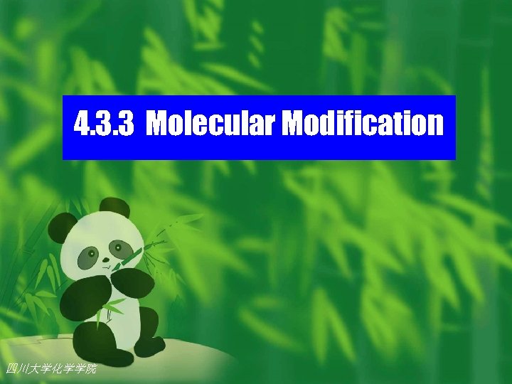 4. 3. 3 Molecular Modification 四川大学化学学院 