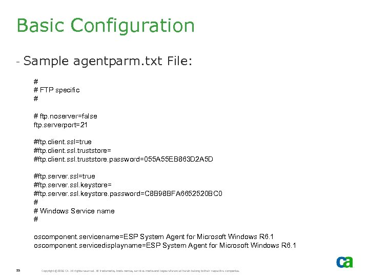 Basic Configuration - Sample agentparm. txt File: # # FTP specific # # ftp.