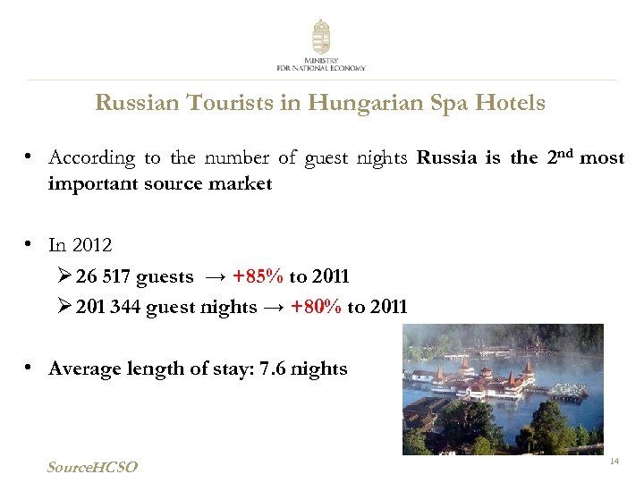 Russian Tourists in Hungarian Spa Hotels • According to the number of guest nights