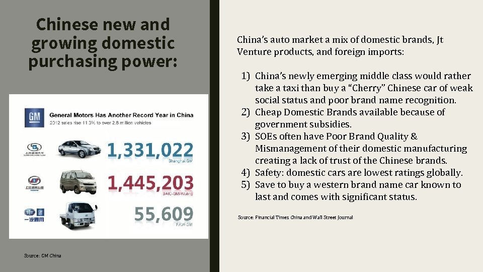 Chinese new and growing domestic purchasing power: China’s auto market a mix of domestic