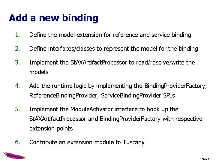 Add a new binding 1. Define the model extension for reference and service binding
