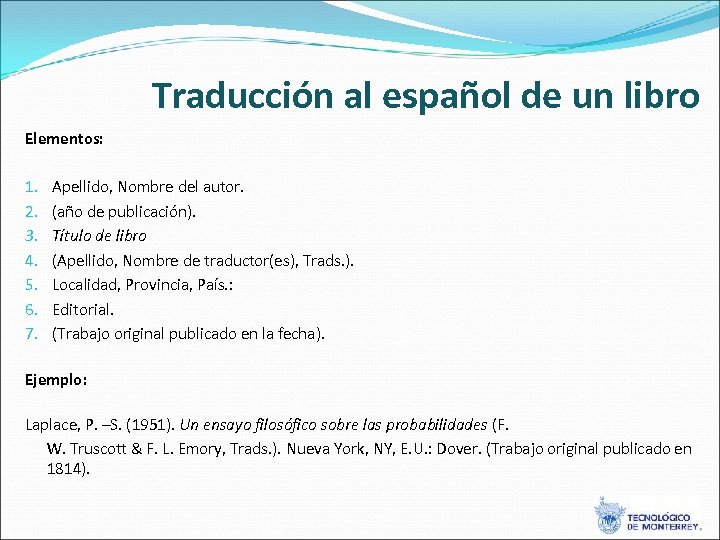 Traducción al español de un libro Elementos: 1. 2. 3. 4. 5. 6. 7.