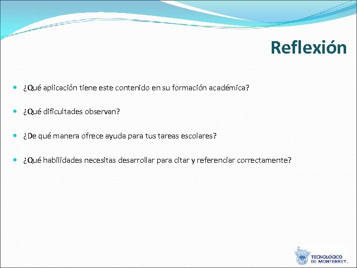 Reflexión ¿Qué aplicación tiene este contenido en su formación académica? ¿Qué dificultades observan? ¿De