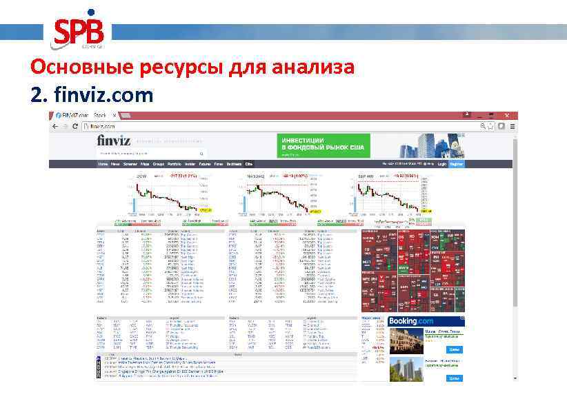 Основные ресурсы для анализа 2. finviz. com 