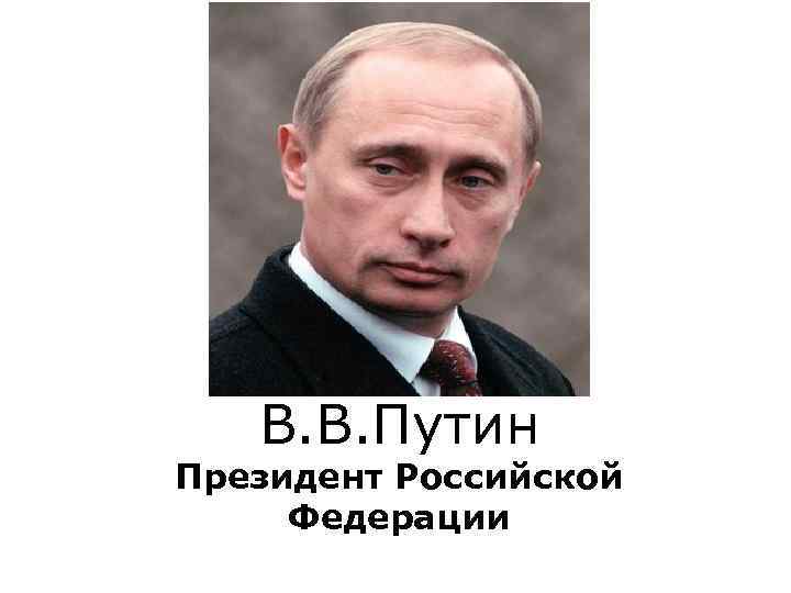 В. В. Путин Президент Российской Федерации 