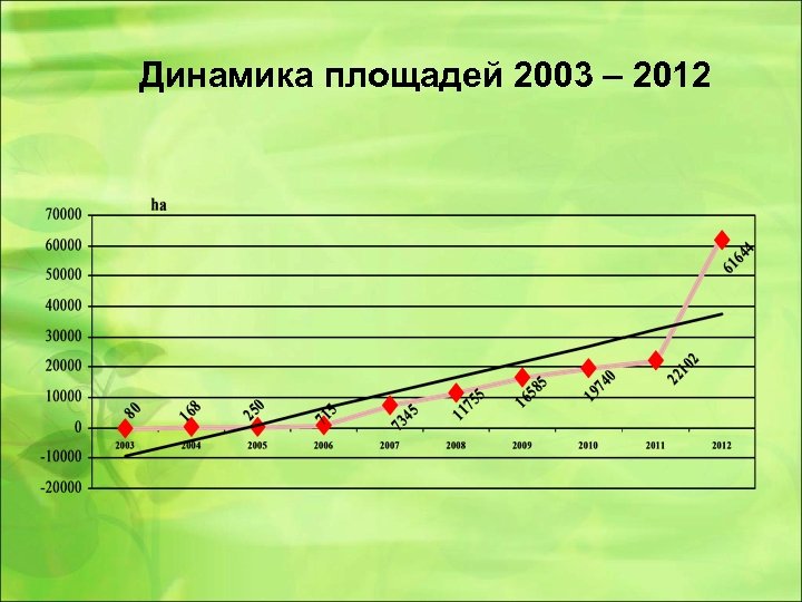 Динамика площадей 2003 – 2012 