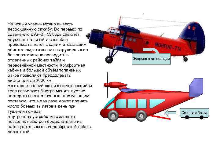 На новый уовень можно вывести лесоохранную службу. Во первых: по сравнению с Ан-2 ,