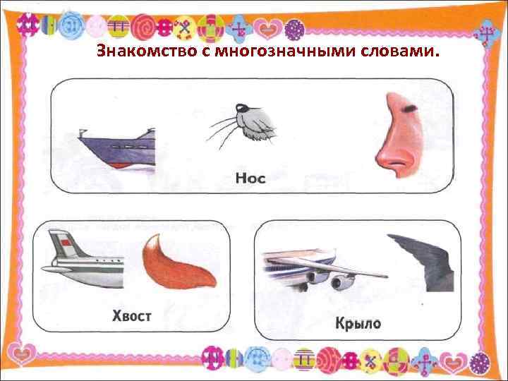 Знакомство с многозначными словами. 