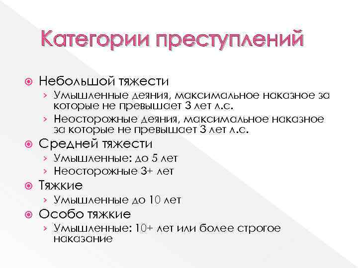 Категории преступлений Небольшой тяжести › Умышленные деяния, максимальное наказное за которые не превышает 3