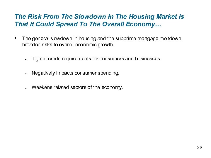 The Risk From The Slowdown In The Housing Market Is That It Could Spread