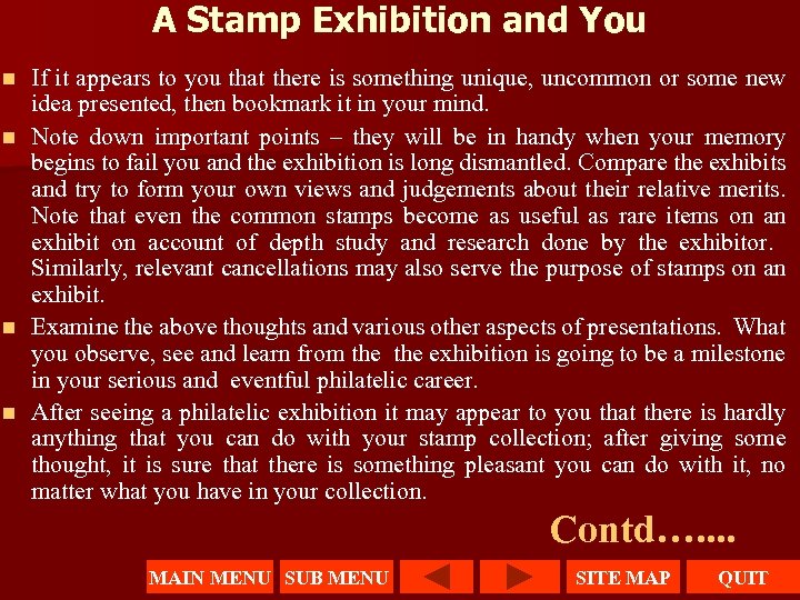 A Stamp Exhibition and You If it appears to you that there is something