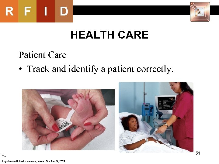 R F I D HEALTH CARE Patient Care • Track and identify a patient