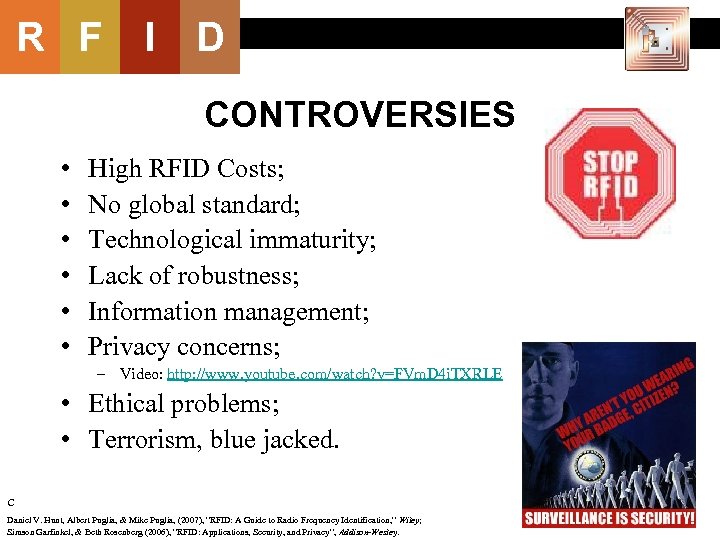 R F I D CONTROVERSIES • • • High RFID Costs; No global standard;