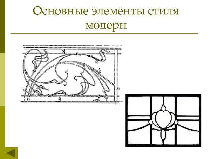 Основные элементы стиля модерн 