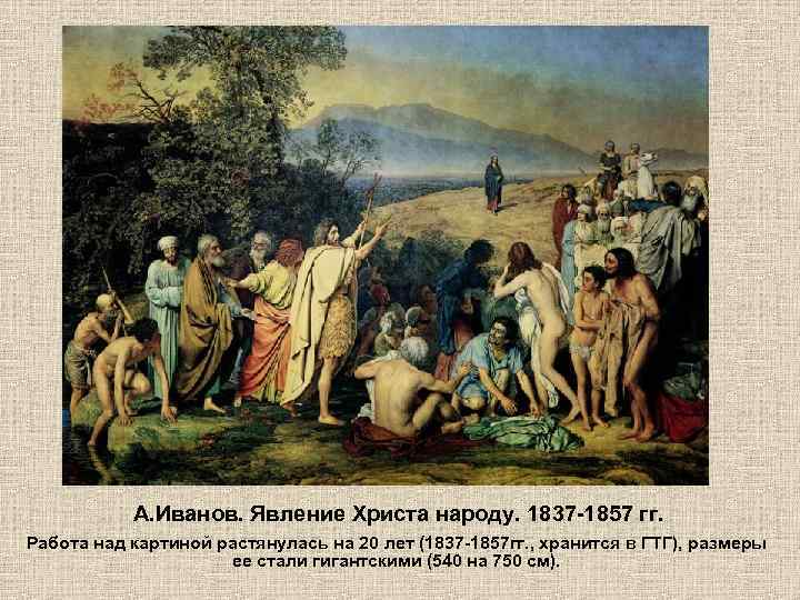 А. Иванов. Явление Христа народу. 1837 -1857 гг. Работа над картиной растянулась на 20