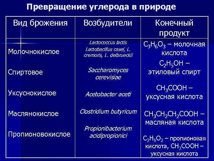 Схема превращения углерода