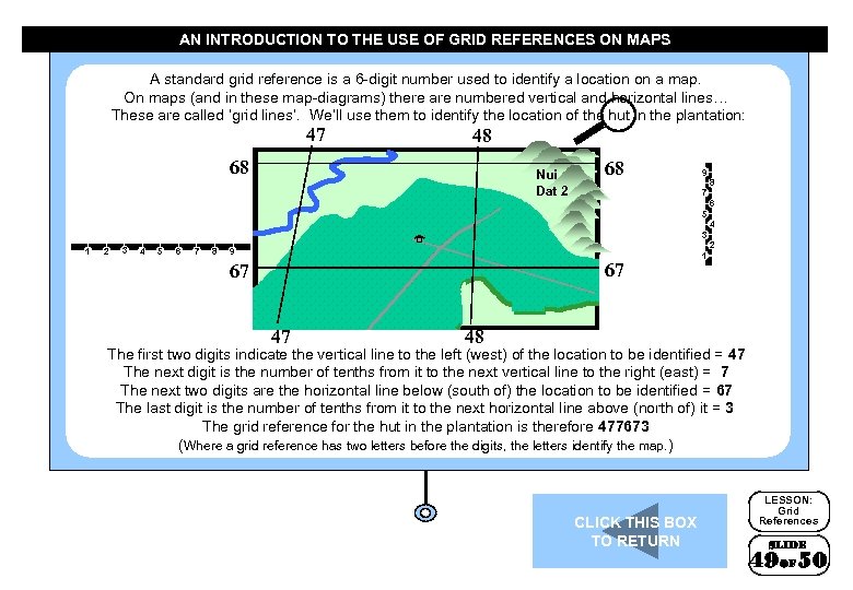 AN INTRODUCTION TO THE USE OF GRID REFERENCES ON MAPS A standard grid reference