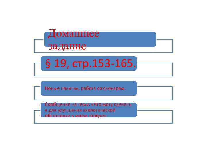Домашнее задание § 19, стр. 153 -165. Новые понятия, работа со словарем. Сообщение на