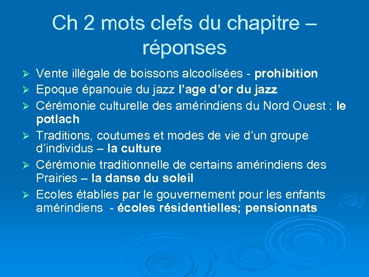 Ch 2 mots clefs du chapitre – réponses Ø Ø Ø Vente illégale de