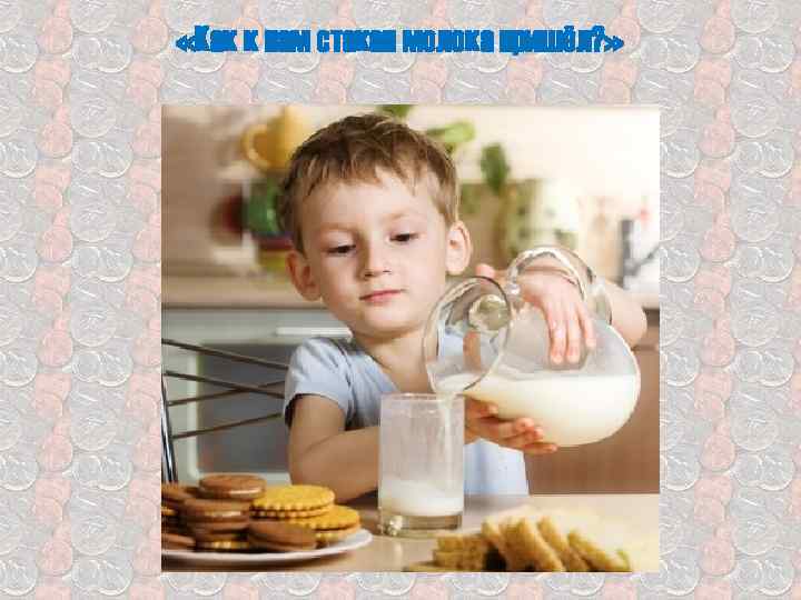  «Как к нам стакан молока пришёл? » 