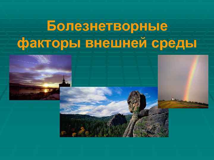 Болезнетворные факторы внешней среды 