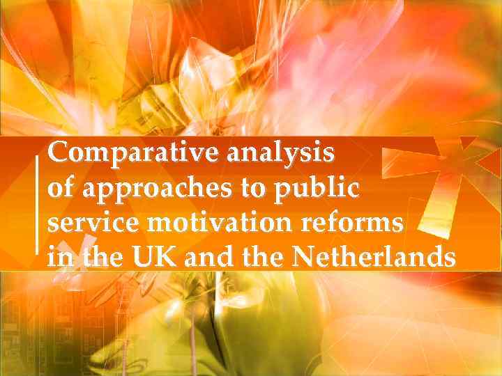 Comparative analysis of approaches to public service motivation reforms in the UK and the