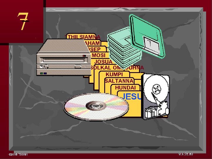 7 THILSIAMNA ABRAHAM JOSEP ABRAHAM MOSI JOSUA SOLKAL OMLOUHNA KUMPI SALTANNA HUNDAI JESU ©