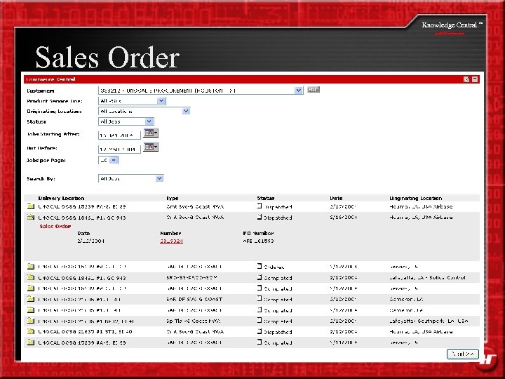 Knowledge Central. my. Halliburton. com Sales Order SM 