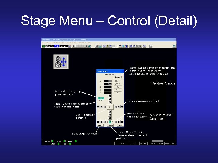 Stage Menu – Control (Detail) 