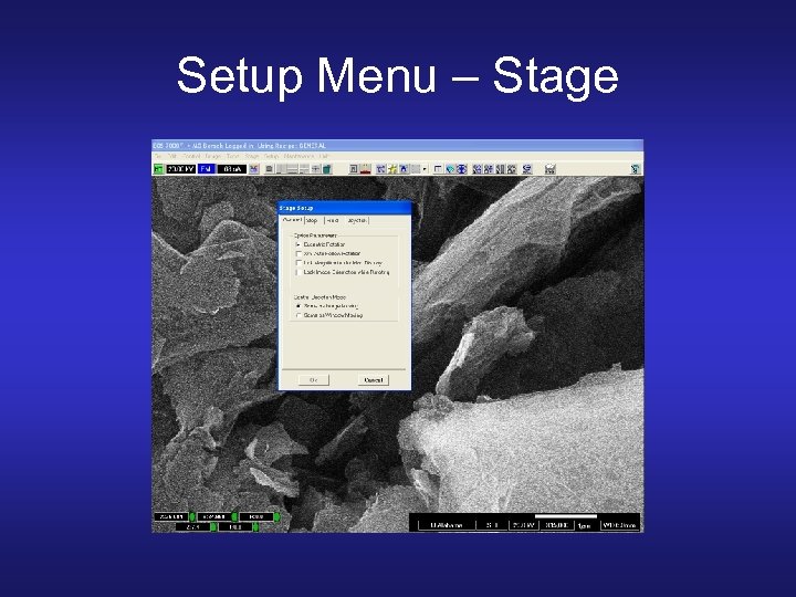 Setup Menu – Stage 