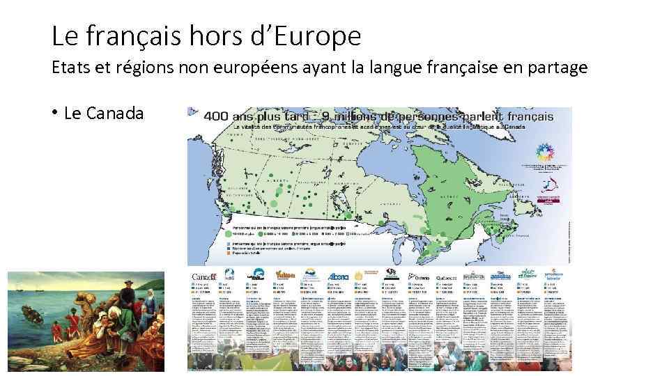 Le français hors d’Europe Etats et régions non européens ayant la langue française en