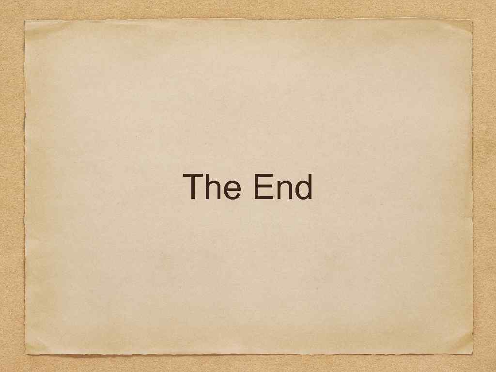 The End 