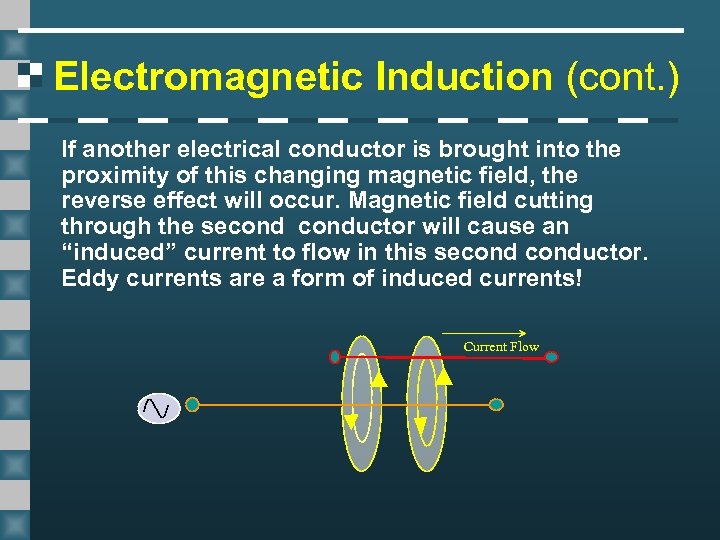 Electromagnetic Induction (cont. ) If another electrical conductor is brought into the proximity of