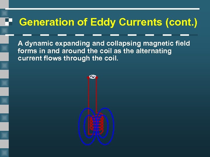 Generation of Eddy Currents (cont. ) A dynamic expanding and collapsing magnetic field forms