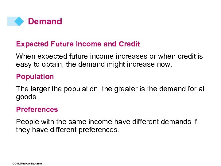 Demand Expected Future Income and Credit When expected future income increases or when credit