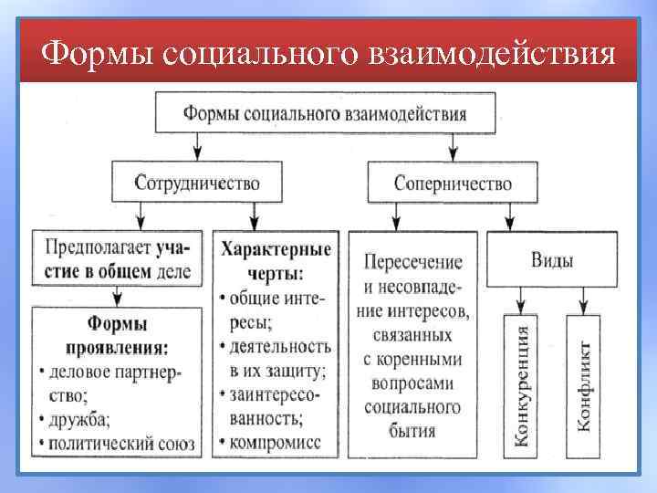 Формы социального взаимодействия 