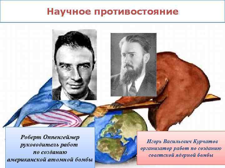 Научное противостояние Роберт Оппенгеймер руководитель работ по созданию американской атомной бомбы Игорь Васильевич Курчатов